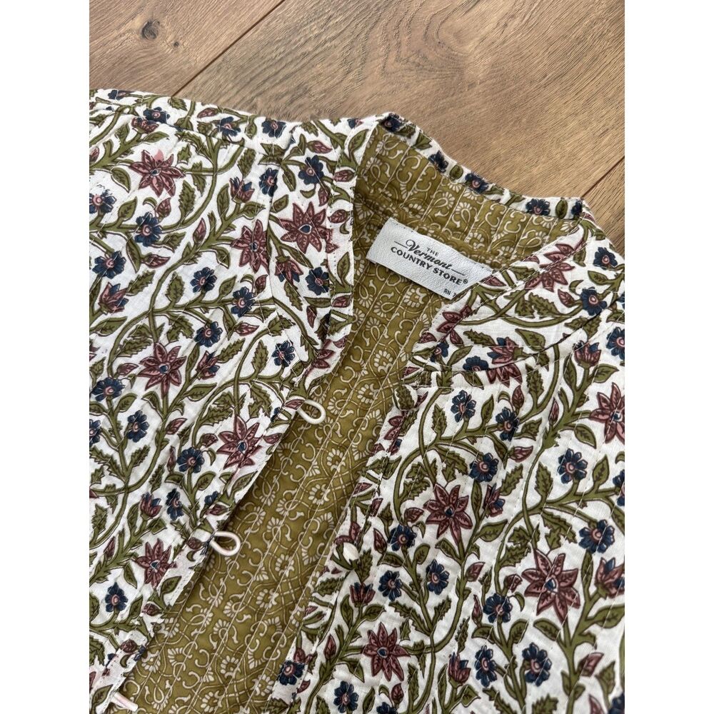 THE VERMONT COUNTRY STORE S quilted cotton floral coat barn jacket reversible - Picture 5 of 10